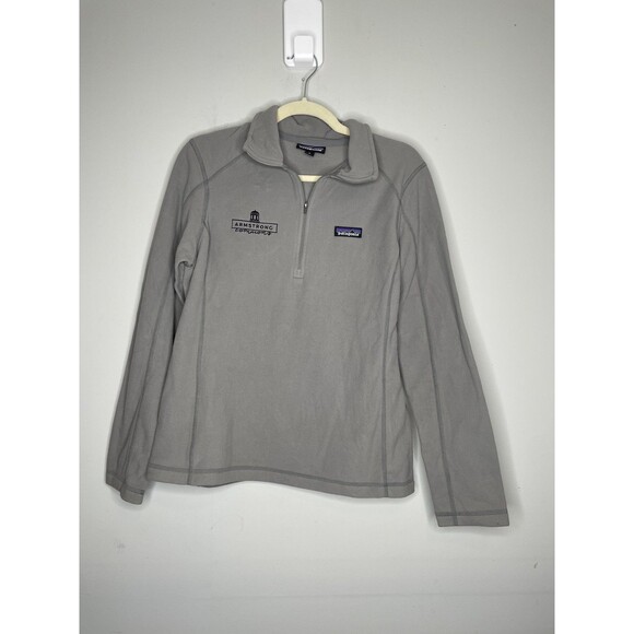 Patagonia Sweater Womens Medium Gray Micro D 1/4 Zip Fleece Pullover Logo - Picture 1 of 11